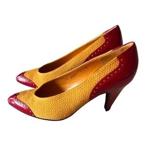 Charles Jourdan Color Block Leather Pump Size 7.5M